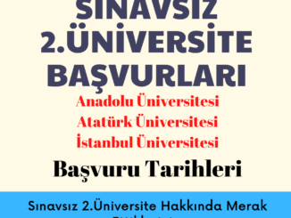 2021-2022 Sınavsız 2.Üniversite Başvuru Tarihleri Ne Zaman