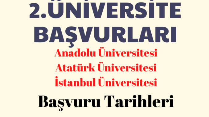 2021-2022 Sınavsız 2.Üniversite Başvuru Tarihleri Ne Zaman